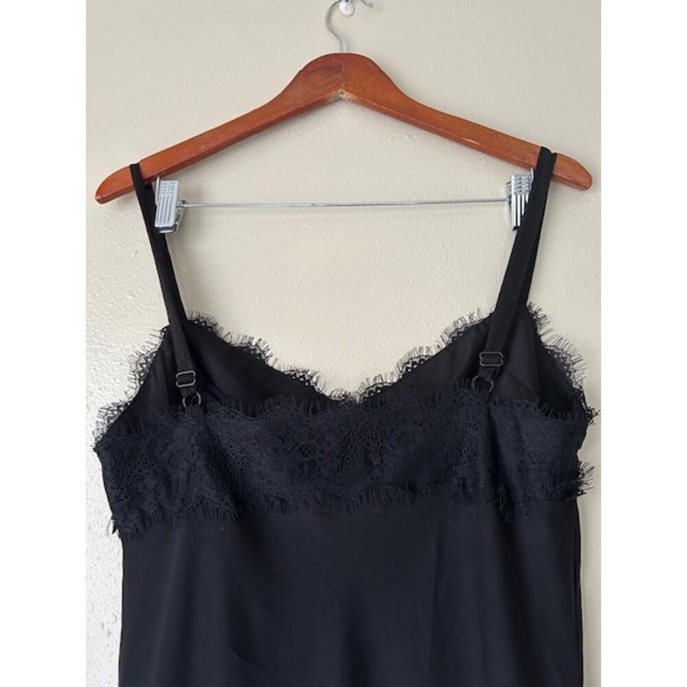 Rebecca Minkoff Black Lace Trim Midi Slip Dress Size Medium - Picture 11 of 14